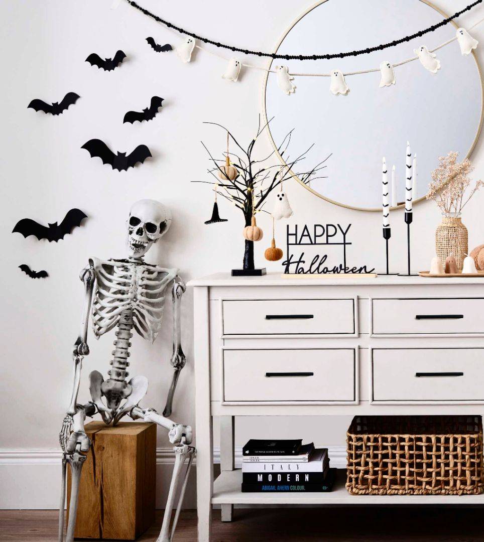 Chich display of Halloween home decor. Shop all indoor halloween home decorations.