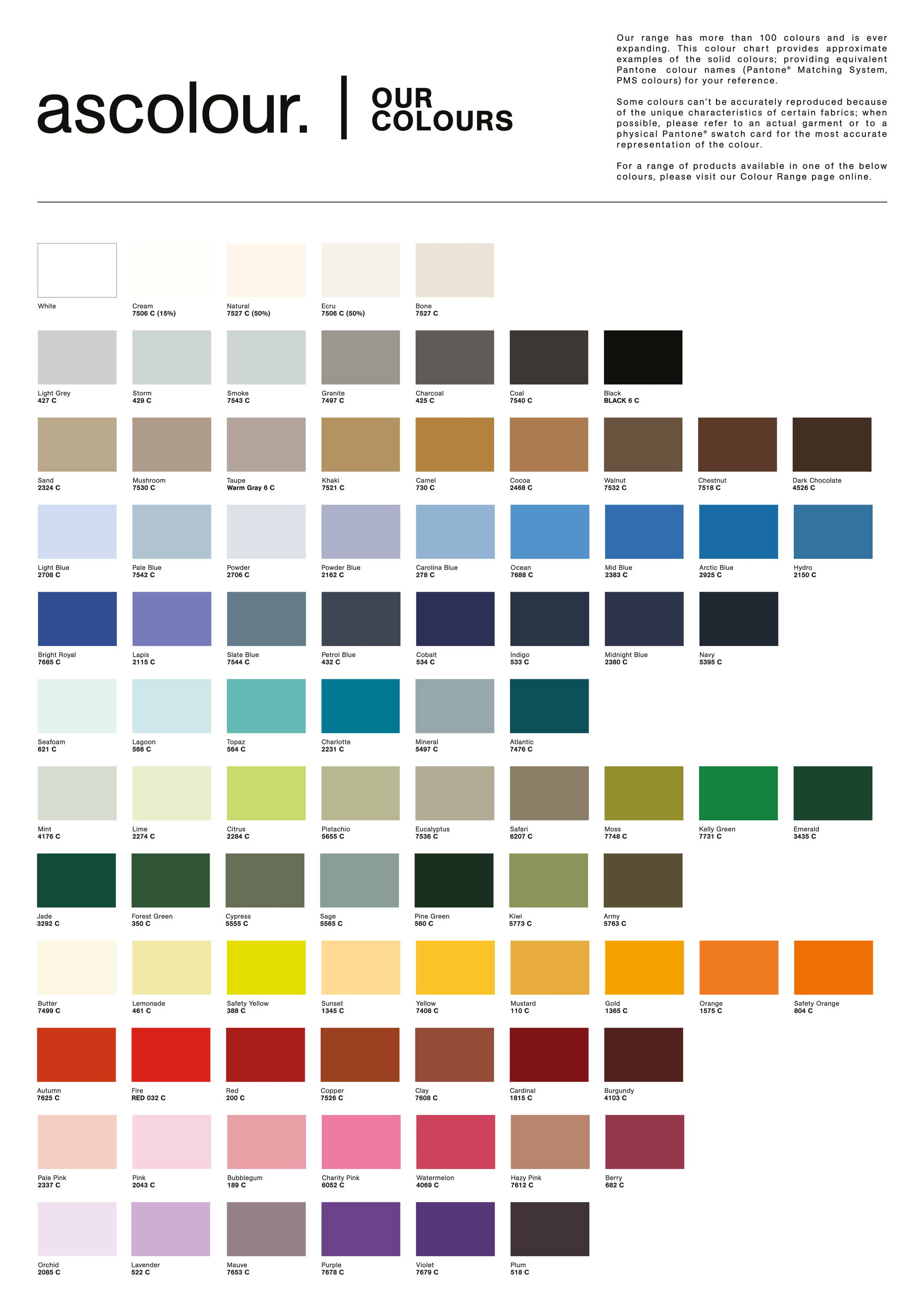 AS Colour - Our Colours - Click to Download