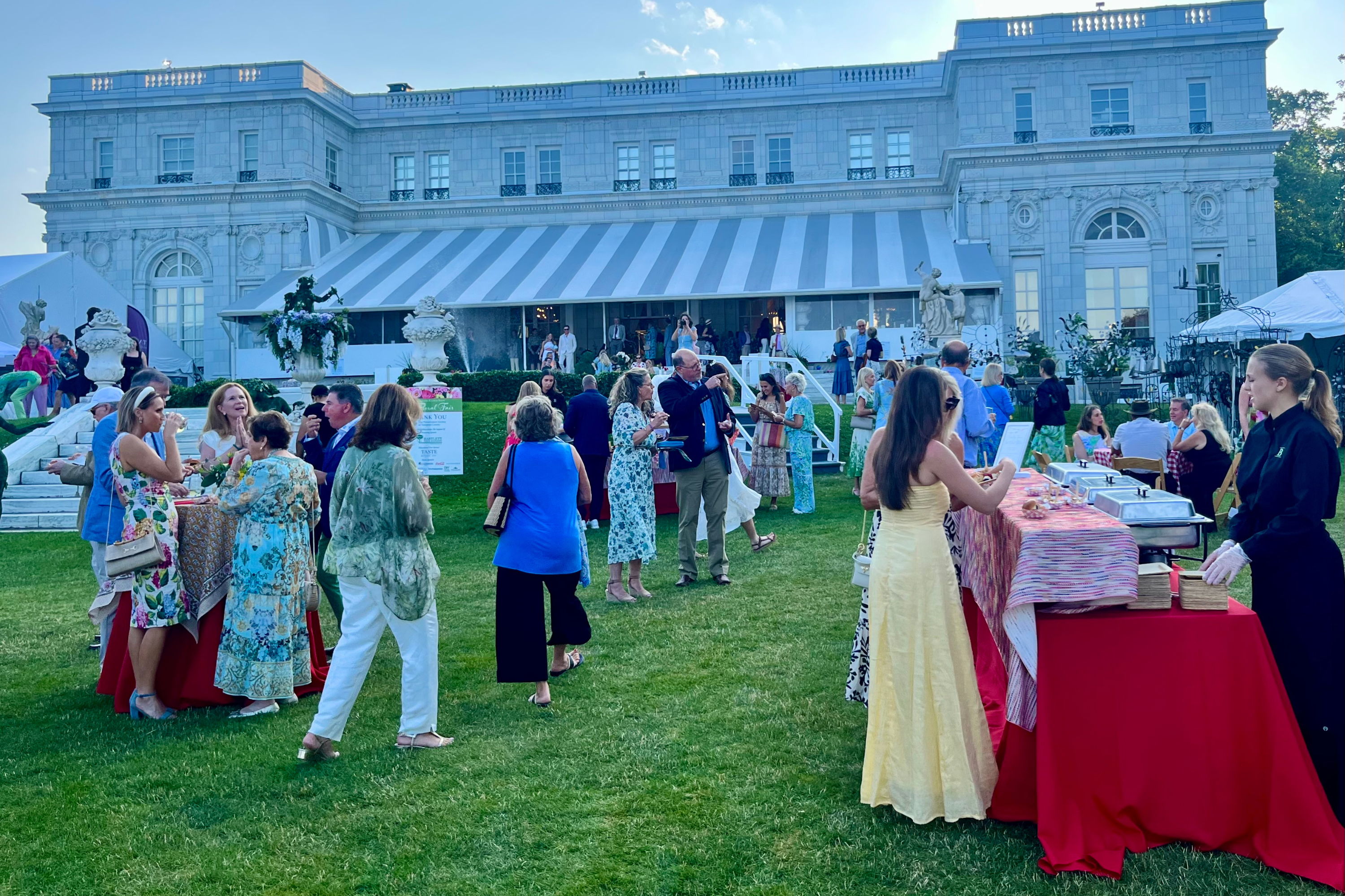 Guests attending the Ala von Auersperg Pop Up at the Newport Flower Shower 2025 in Rhode Island at the Breakers
