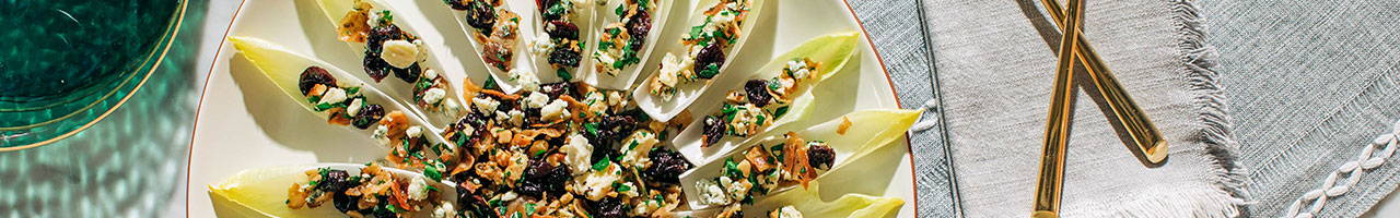 Endive Salad Cups with Blue Cheese and Toasted Walnuts and Pancetta