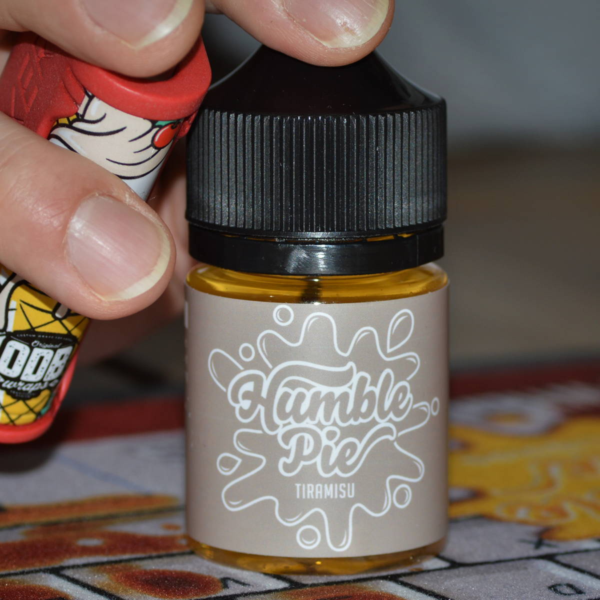 Humble Pie Tiramisu bottle on build mat