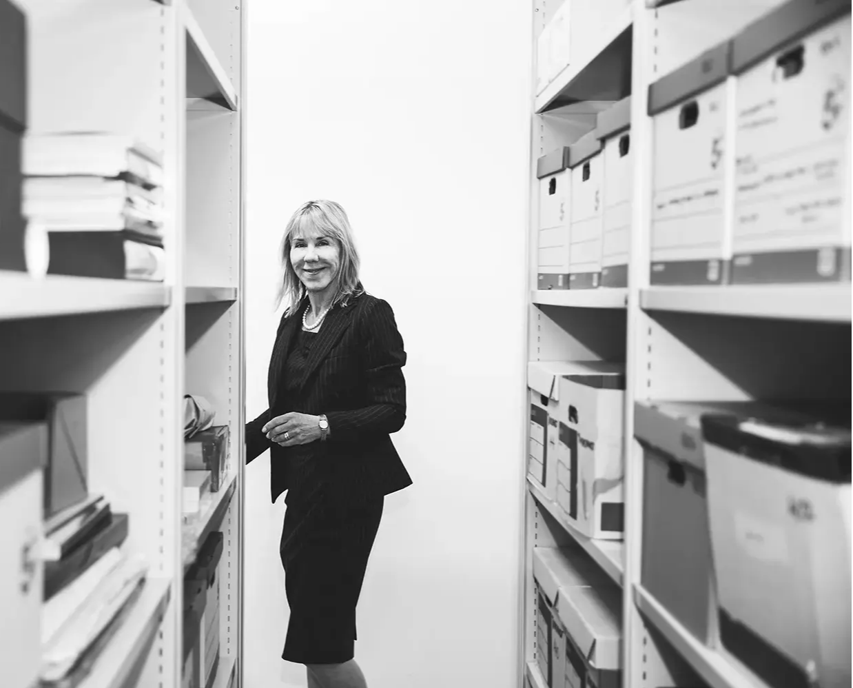 Alice Welch visiting Robert Welch Design Archive store