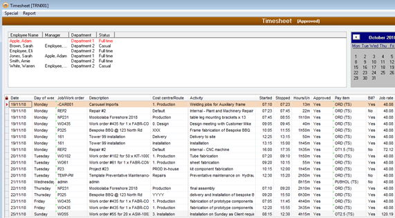 ATS Time Sheet Data