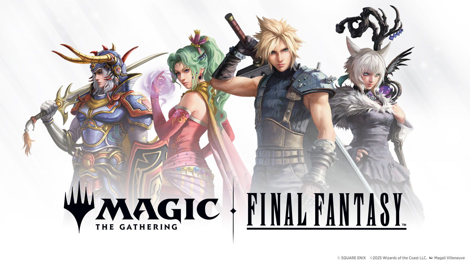 Magic: The Gathering and Final Fantasy character crossover artwork.