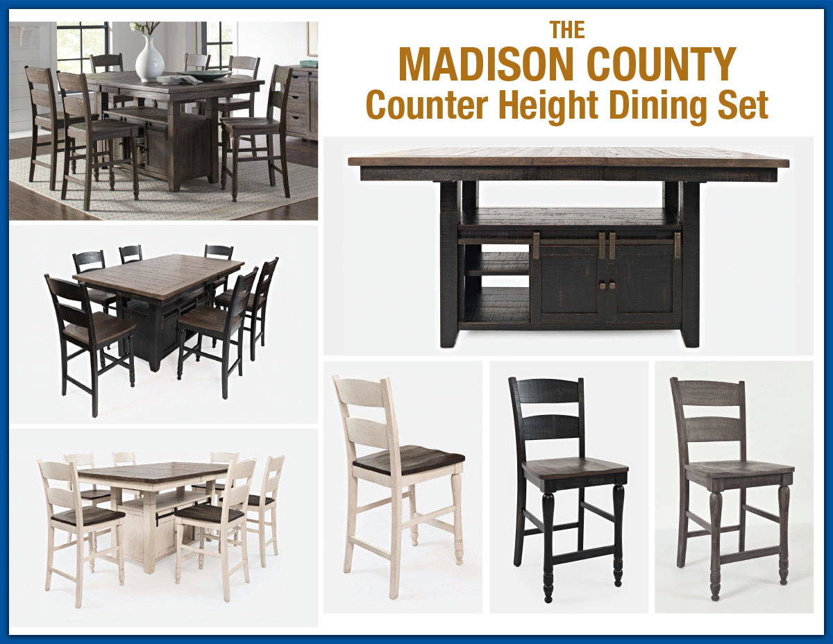 Madison County Counter Height Dining Set Options