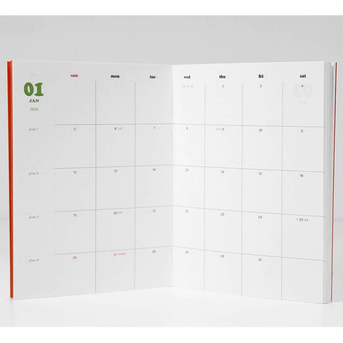 Monthly plan - GMZ 2020 Fruit dated monthly journal diary with sticker