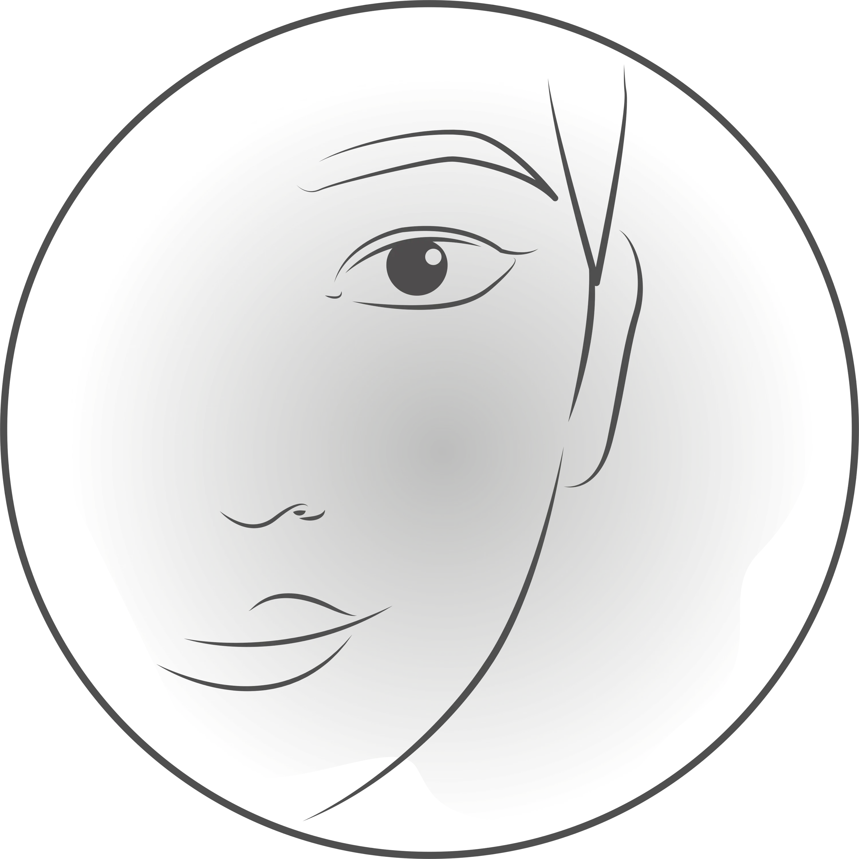 Illustration of a face with a gradient shading effect.