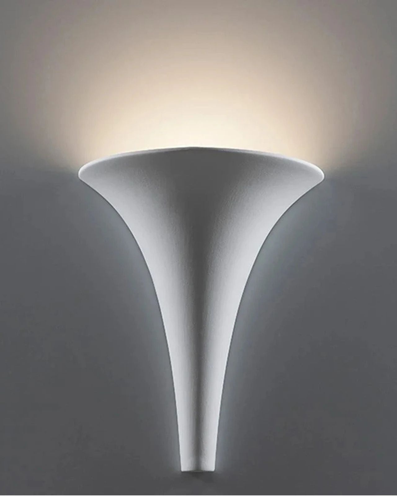 Italian Made White Ceramic Cone Plaster Wall Light - Lighting Collective