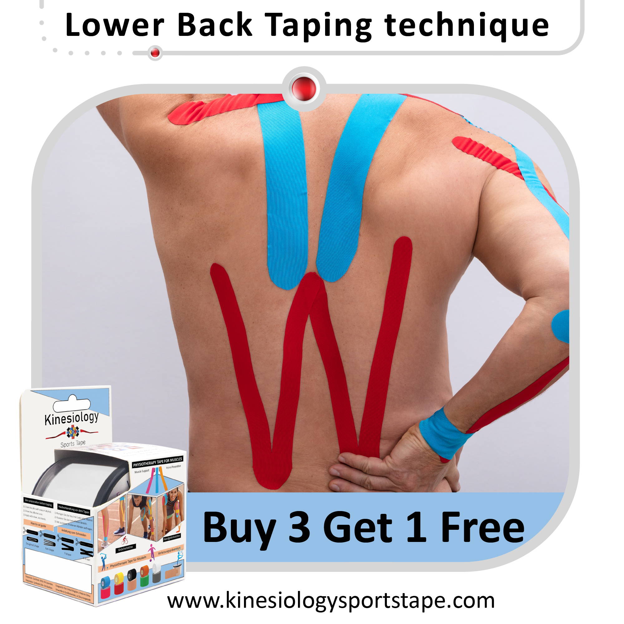 Kinesiology Tape For Lower Back Pain Relief Kinesiology Sports Tape
