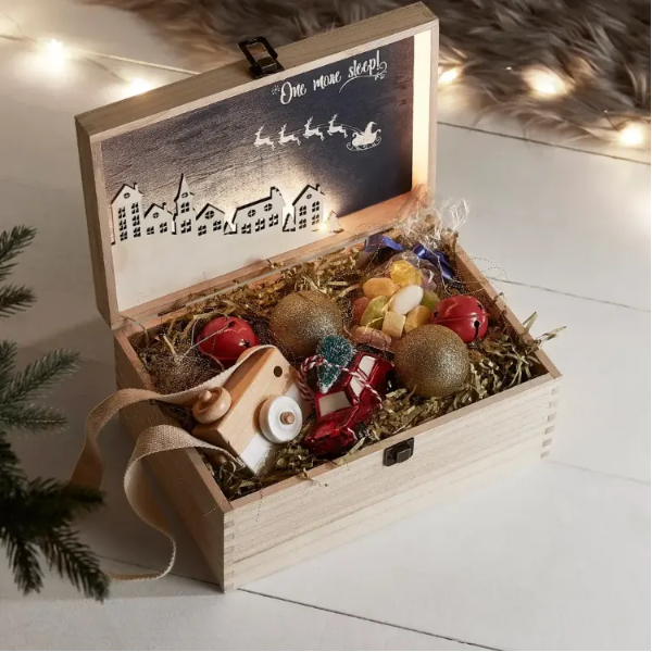 Light Up Christmas Eve Box filled with festive treats