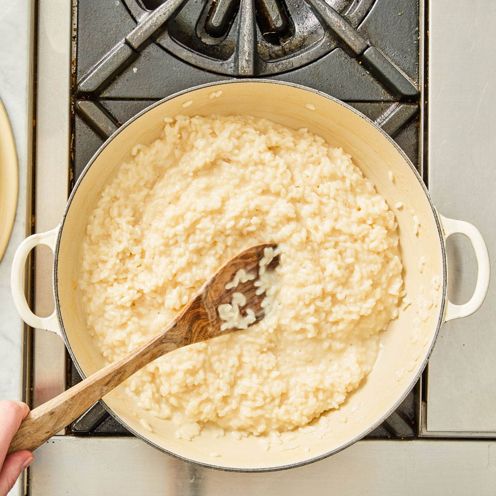 How to make risotto: final stir of risotto