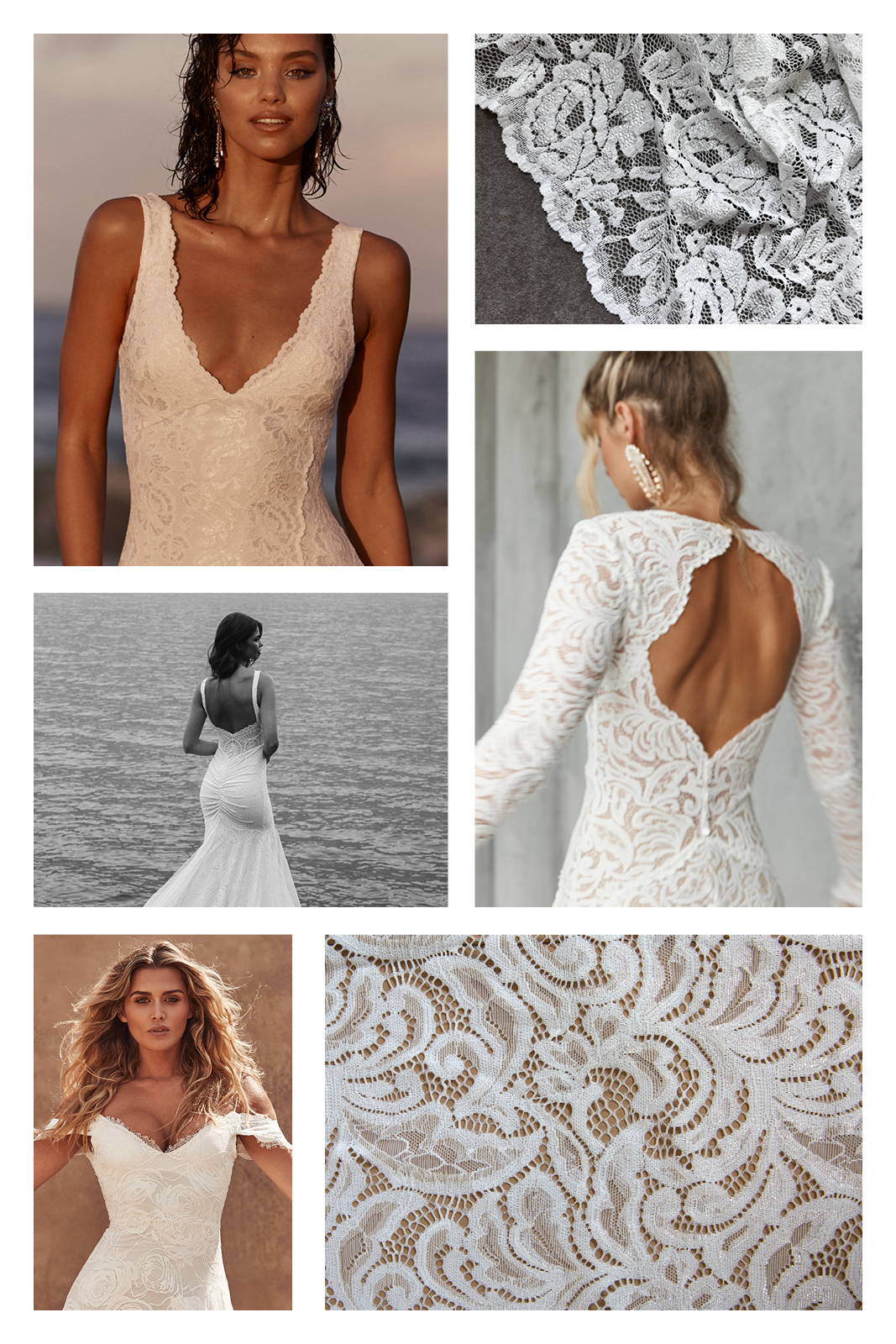 Lace wedding dresses mood board 