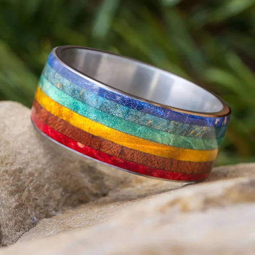 Rainbow Wood Ring
