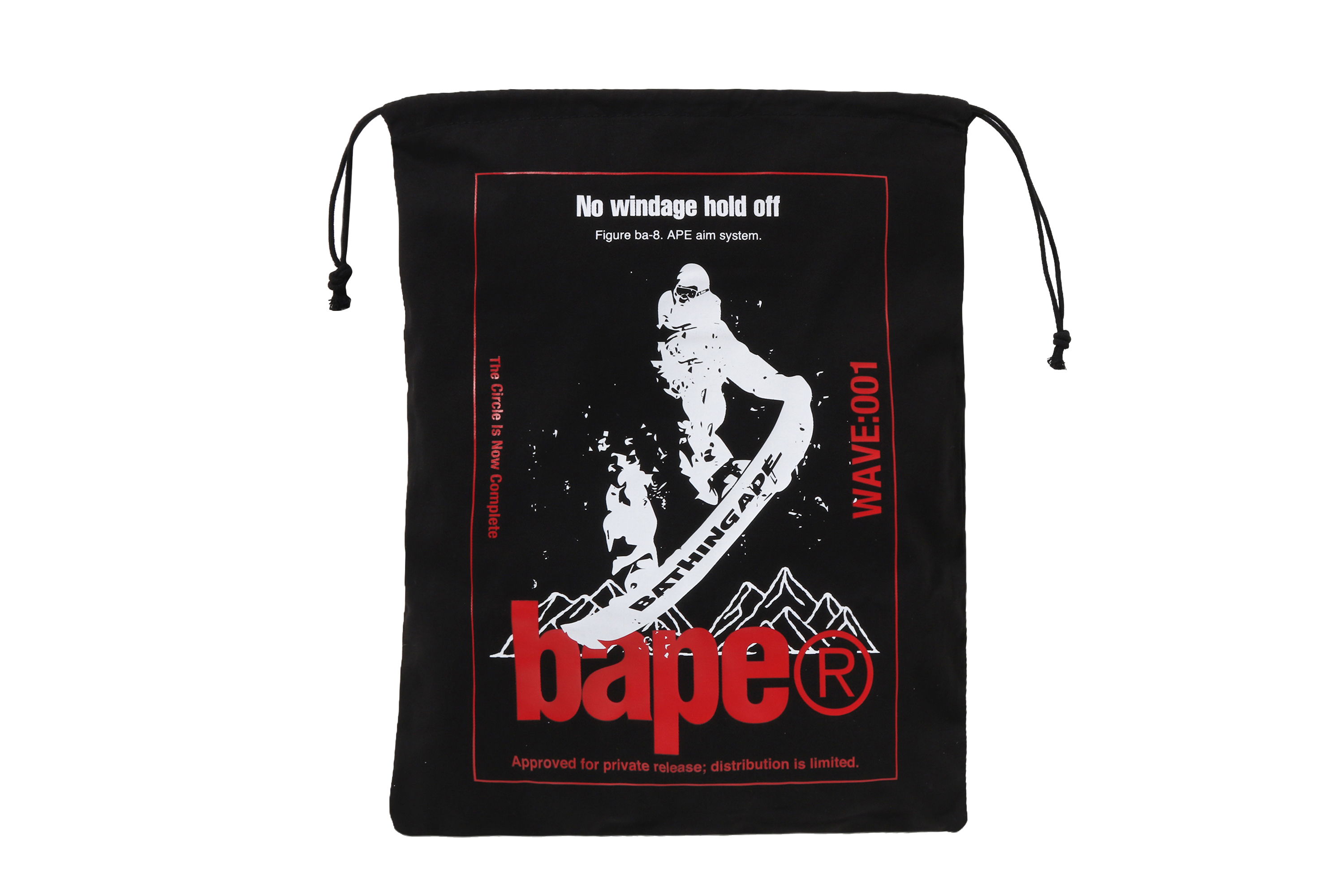 Black drawstring bag with 