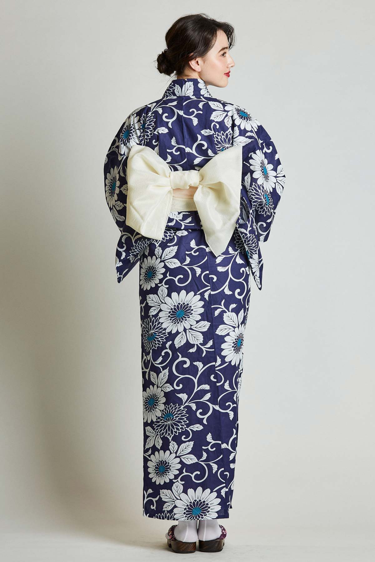 Japanese Yukata Kimono Sash Belt Robe 64" XL Cotton Kotobuki Fuku Made in Japan 