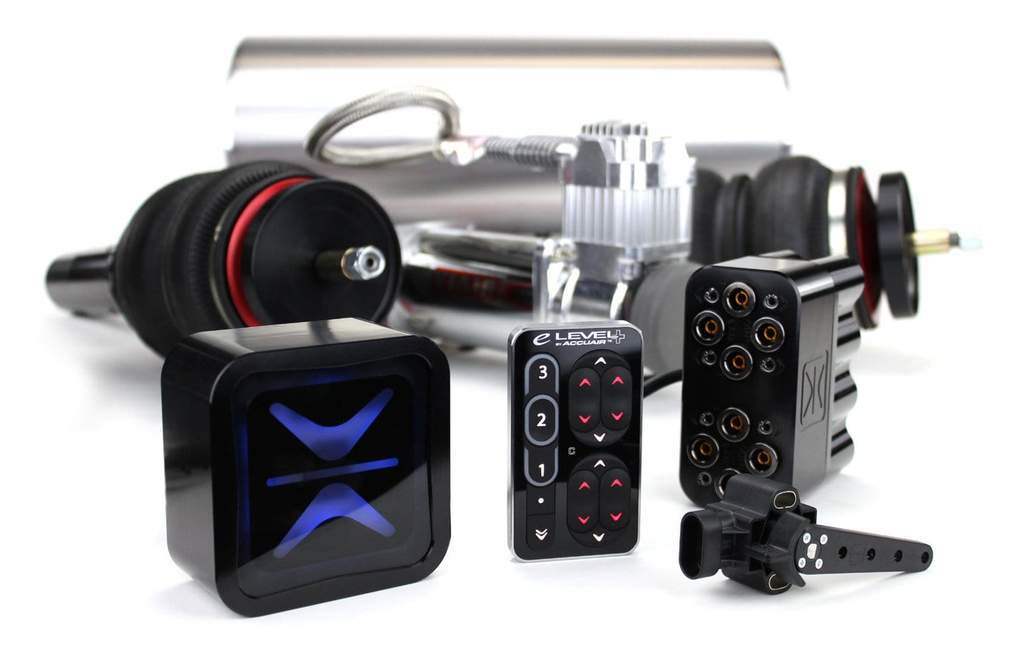 complete accuair kit with controller, manifold, tank, struts, bags, and more