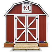 Leonard Red Barn with white trim