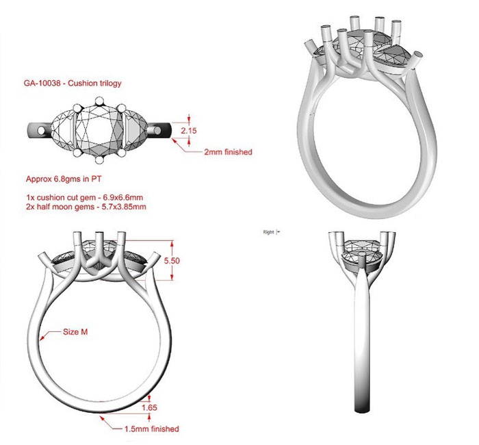 Example of CAD jewellery design