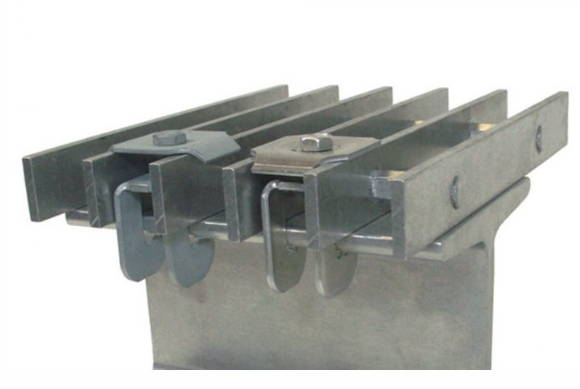 LNA Solutions’ steel floor grating clips are used to secure either open steel gratings or solid steel plate flooring to support steel.