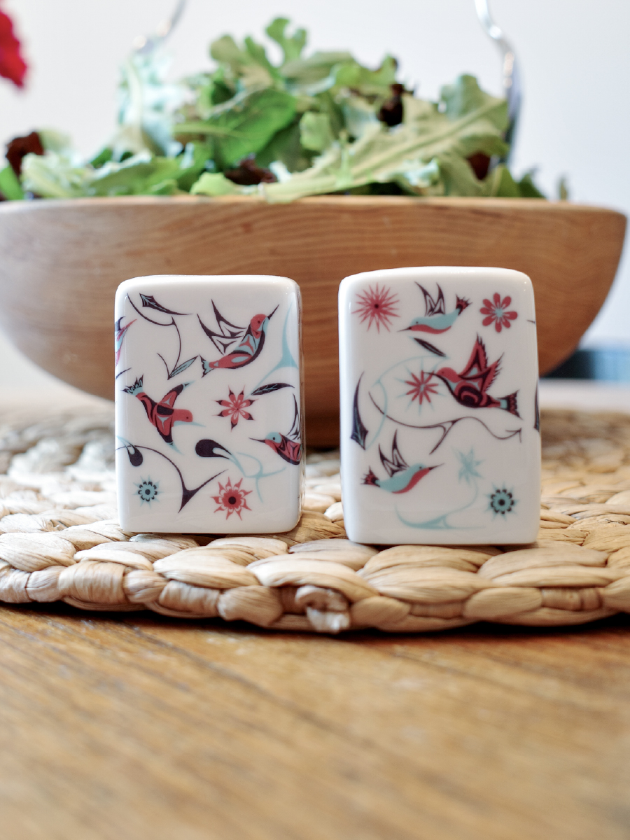 Hummingbirds Salt and Pepper Shaker Set by Nicole La Rock, Coast Salish
