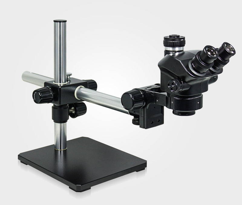 ESD-trinocular-stereo-microscope-gliding-boom-post-stand