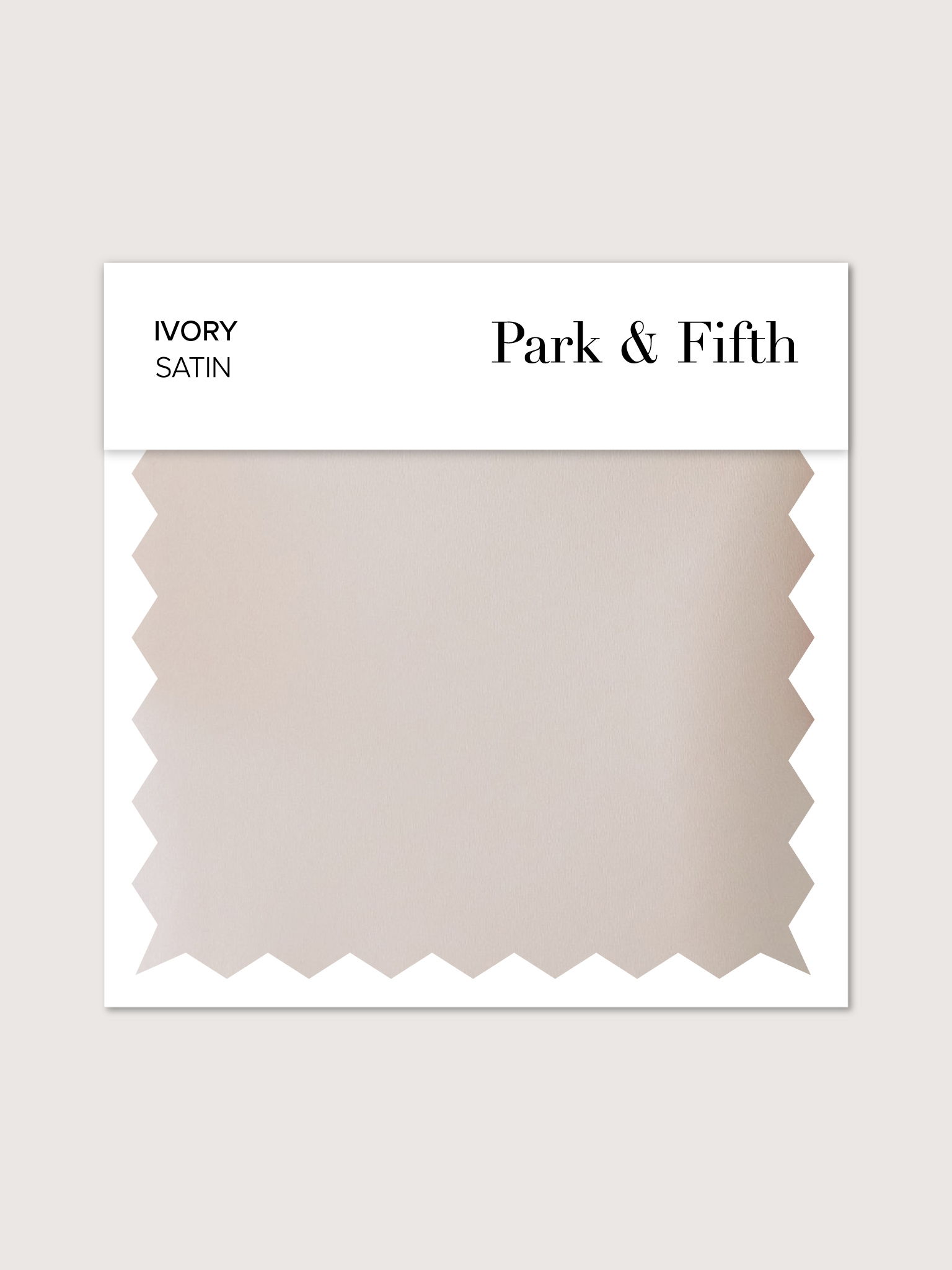 Ivory satin fabric swatch from Park & Fifth.