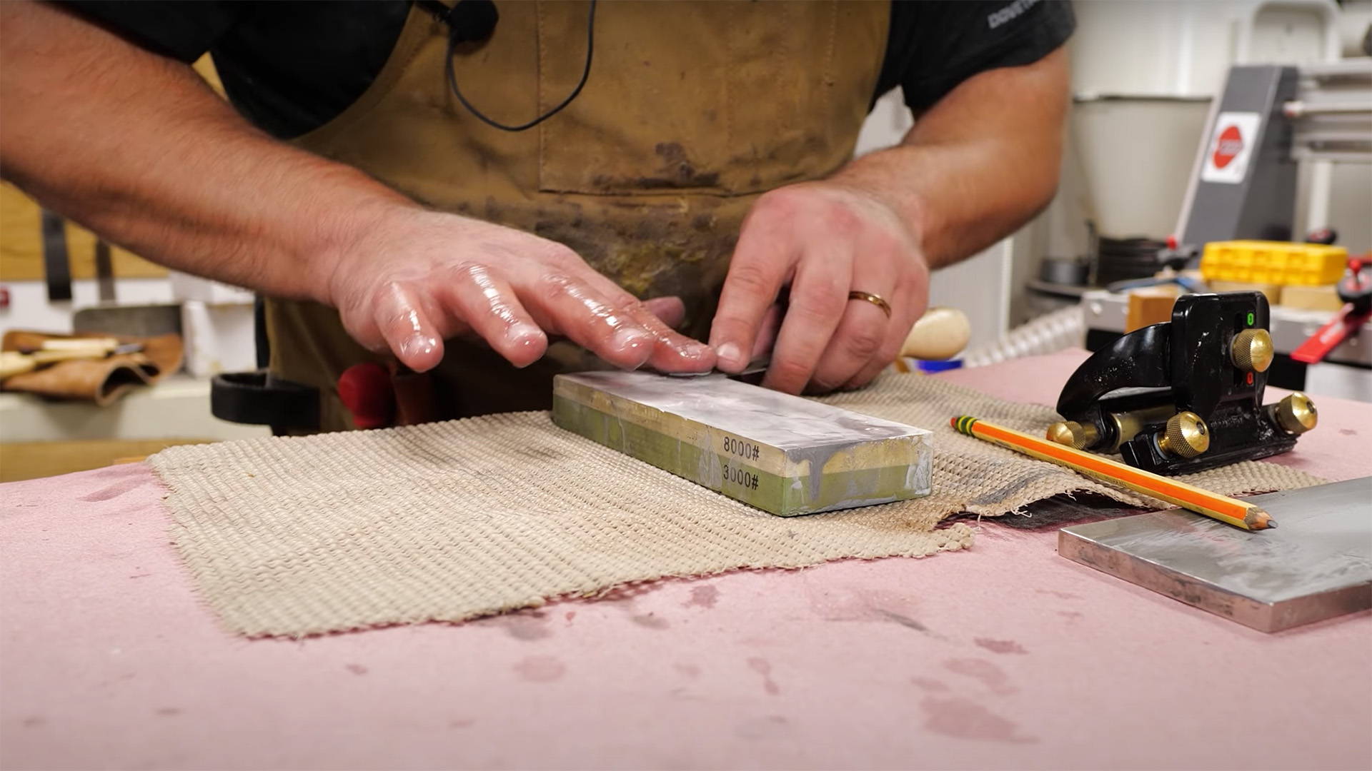 sharpening a chisel