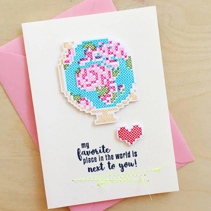 UWF Stitched Together card by Lisa Spangler