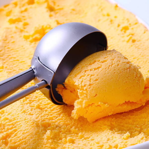 High Quality Organics Express scooping carrot ice cream