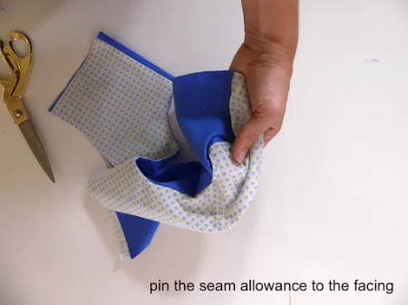 Pin the Seam Allowance to the Facing