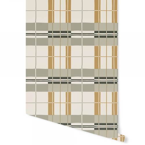 Tempaper Paired Back Plaid Wallpaper