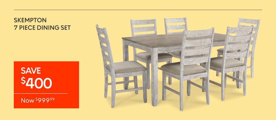 Skempton 7 Piece Dining Set now $999.99 save $400