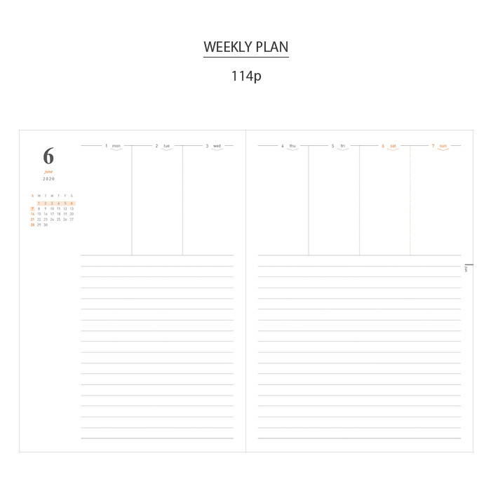 Weekly plan - Gyou 2020 a tous moments dated weekly diary planner