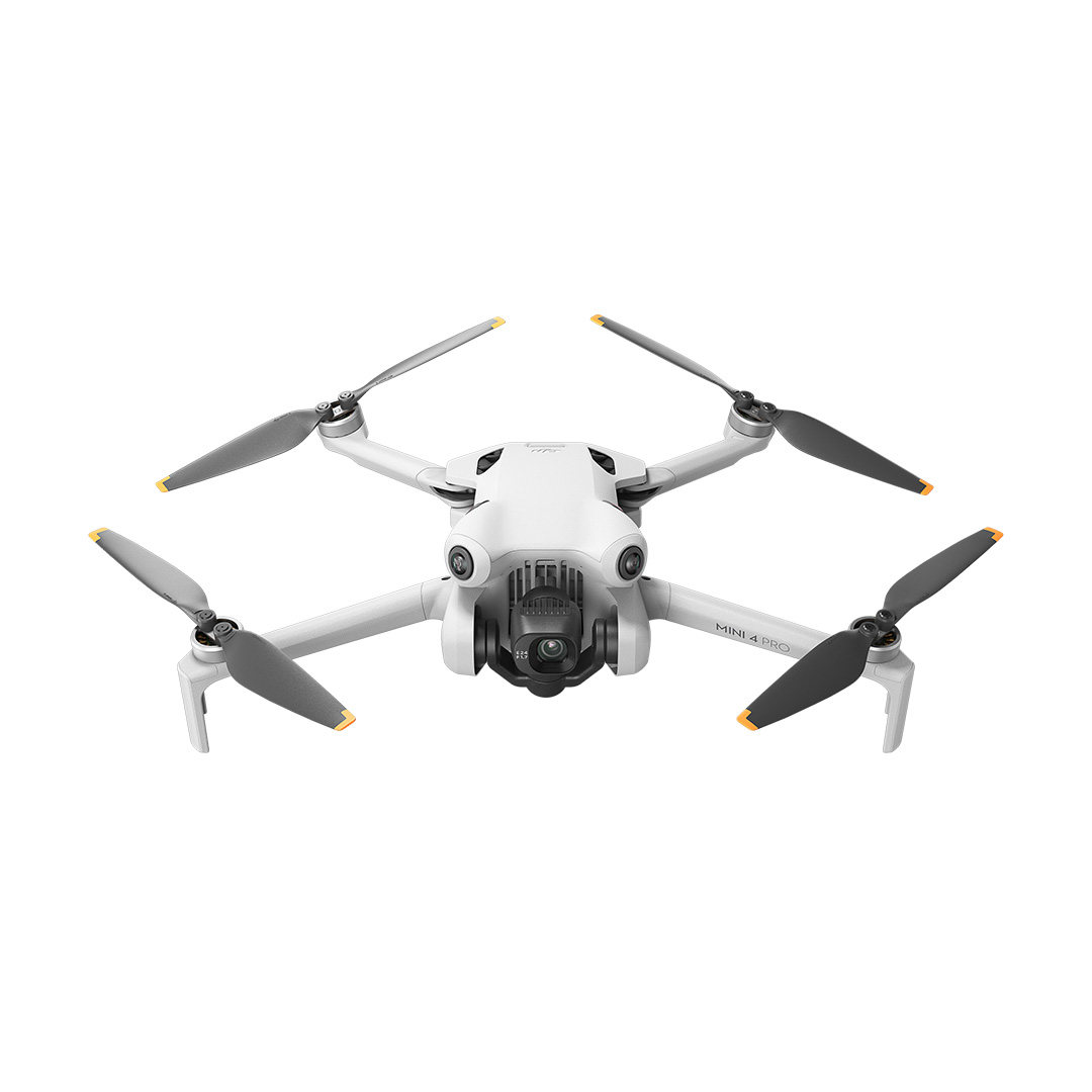 DJI Mini 4 Pro against a white background
