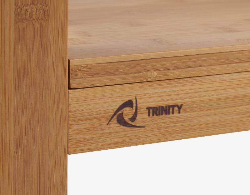shelf with trinity logo mark