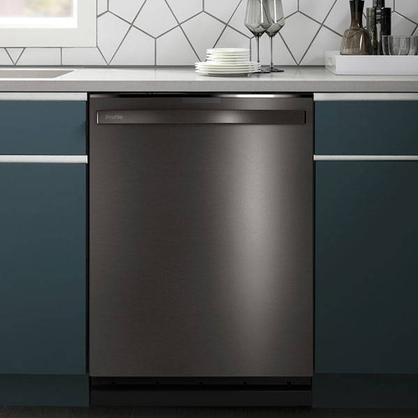 GE Appliances dishwasher installed in a kitchen