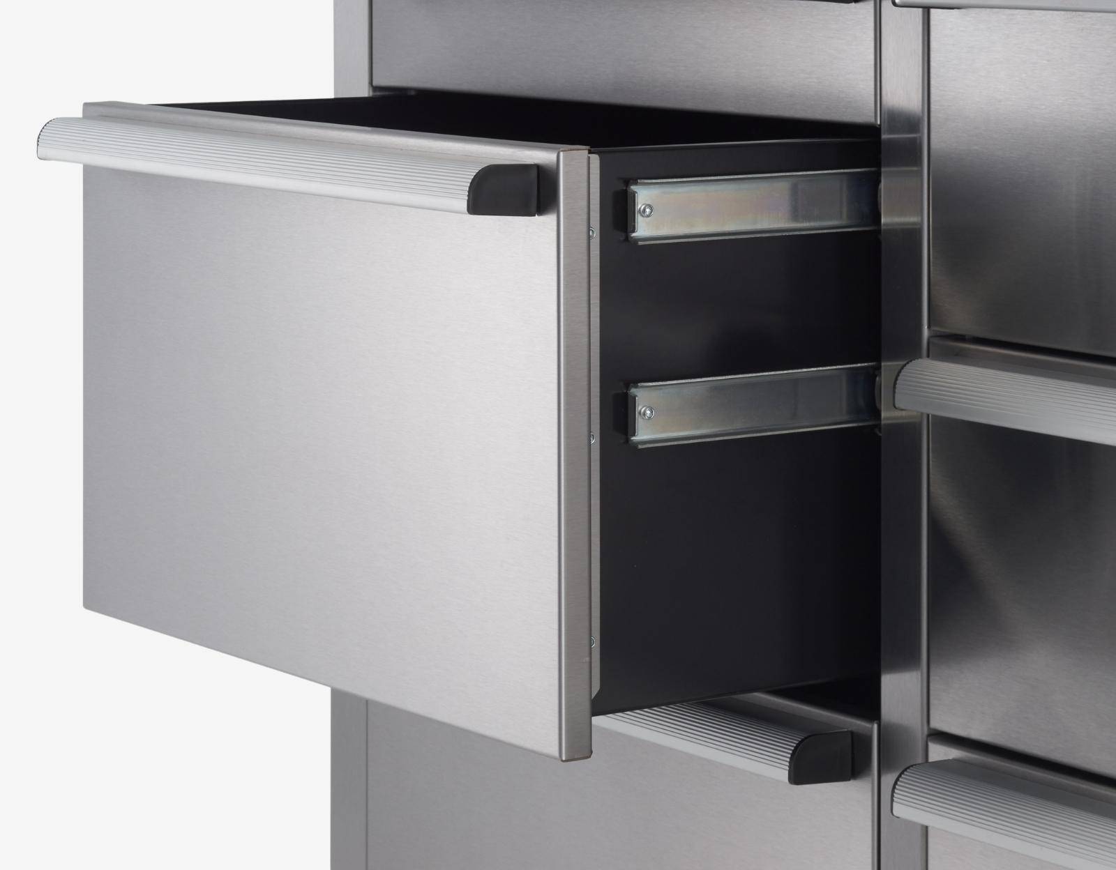 drawer equipped with two slides for heavier capacity
