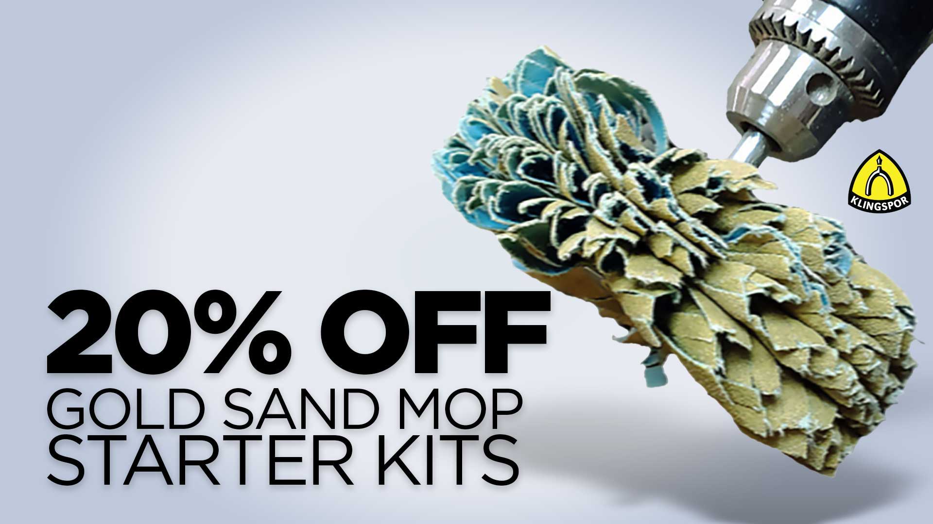 20% off Gold Sand Mop starter kits promotion.
