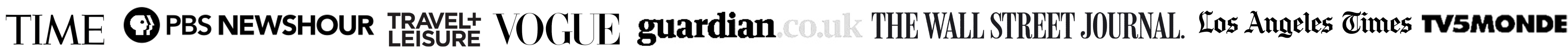 Vogue, Wall Street Journal, InStyle, PBS Newshour, Travel+Leisure, The Guardian